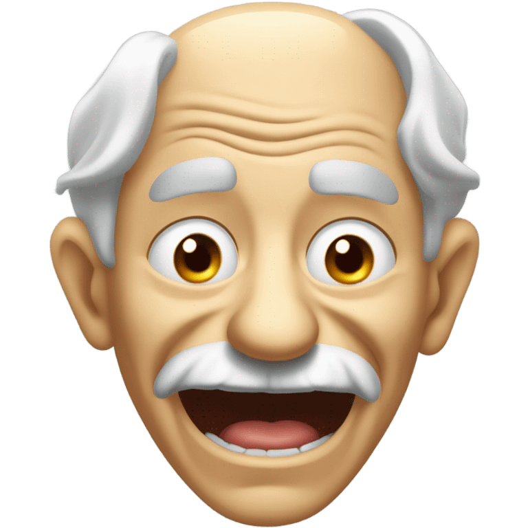 A creepy looking old man who laughing so hard he’s crying and drooling emoji