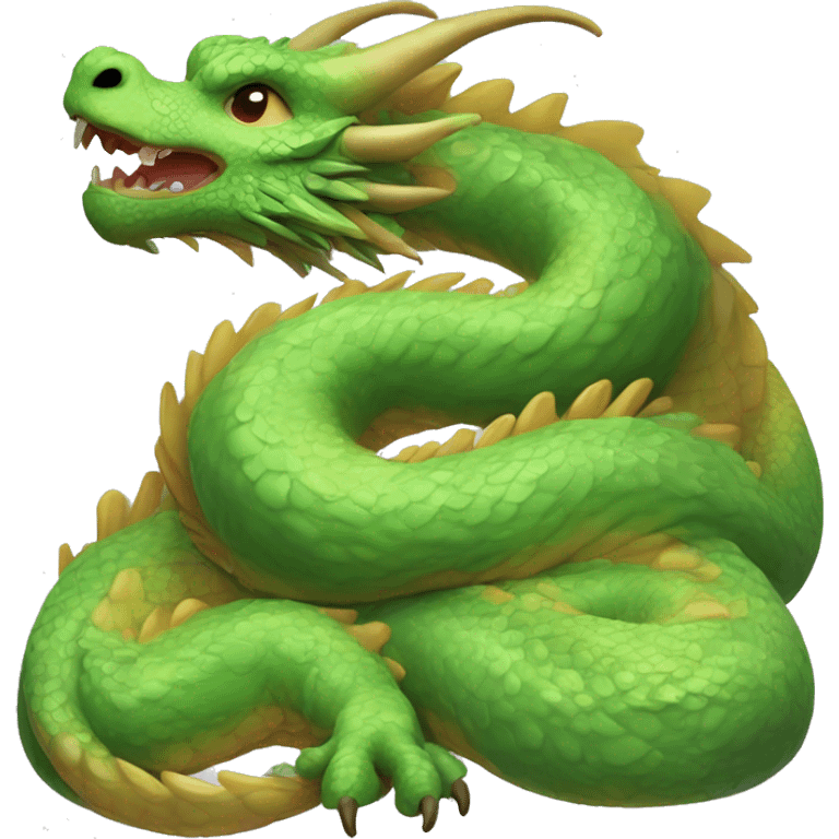 realistic chinese earth dragon curled up sleeping emoji