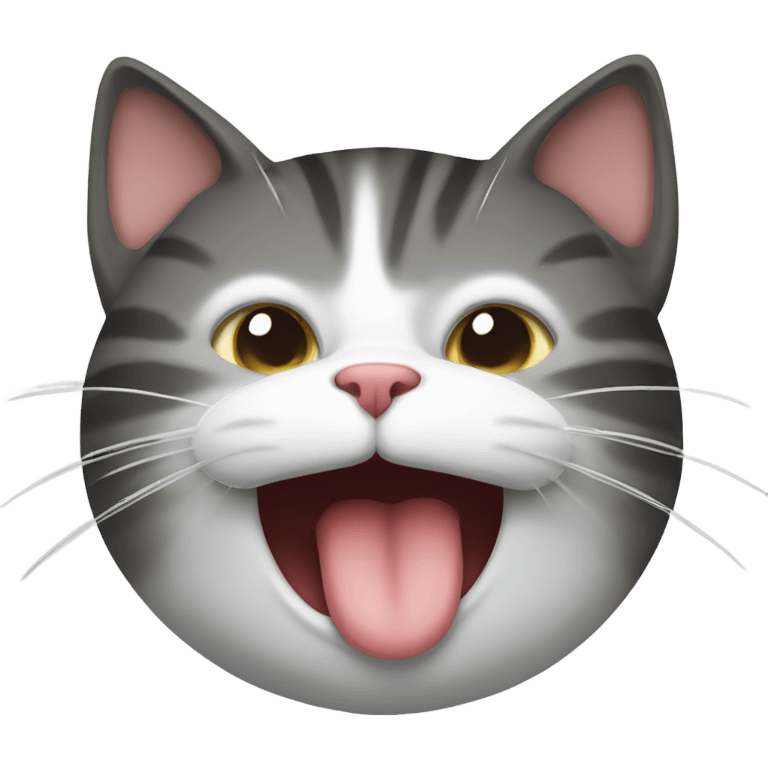 Cat licking itself emoji