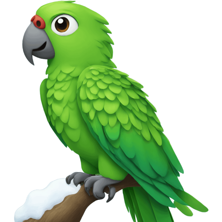 Green parrot in the snow emoji