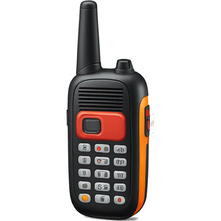 black walkie talkie with red-orange button on side emoji