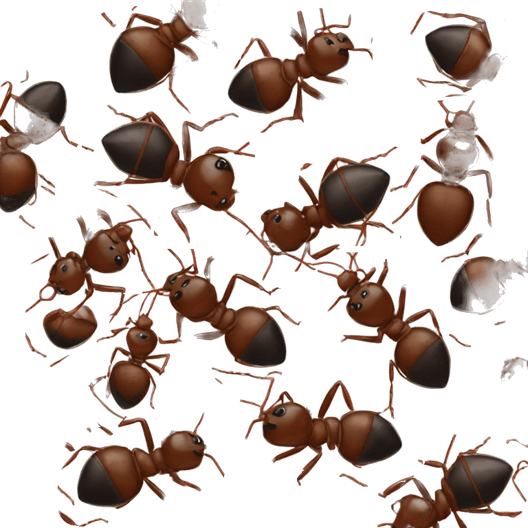 Ants talking in a group emoji