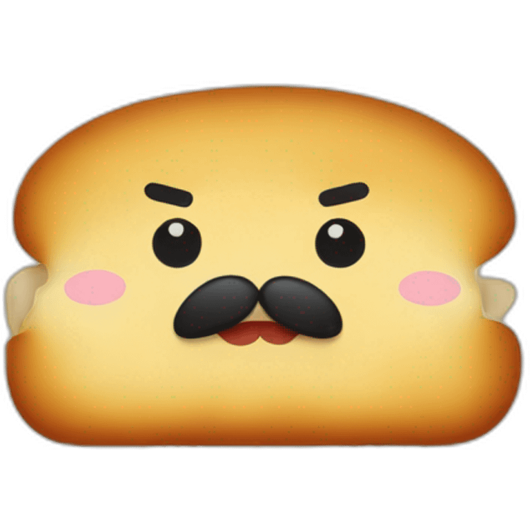 tonkatsu with a brown moustache emoji