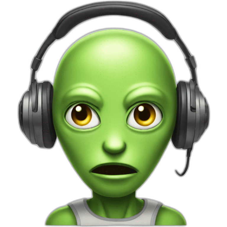 Attitude alien with headsets emoji