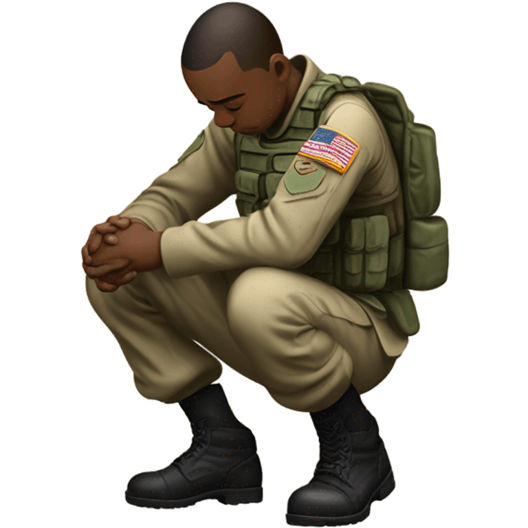 Army soldier praying  emoji