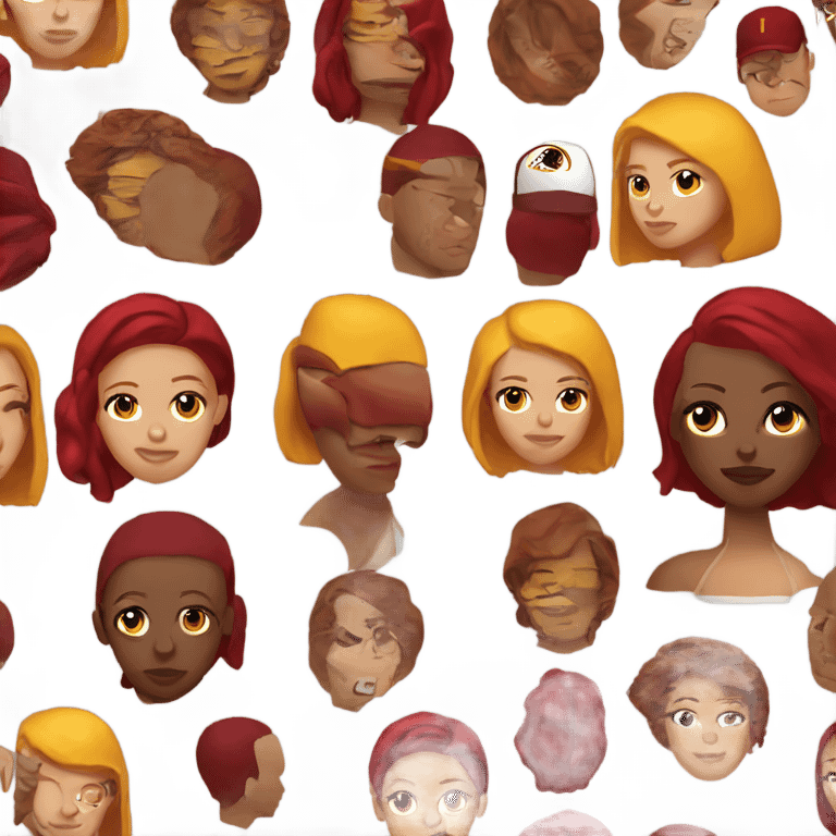 Washington Redskins fan female with red hair and light skin emoji