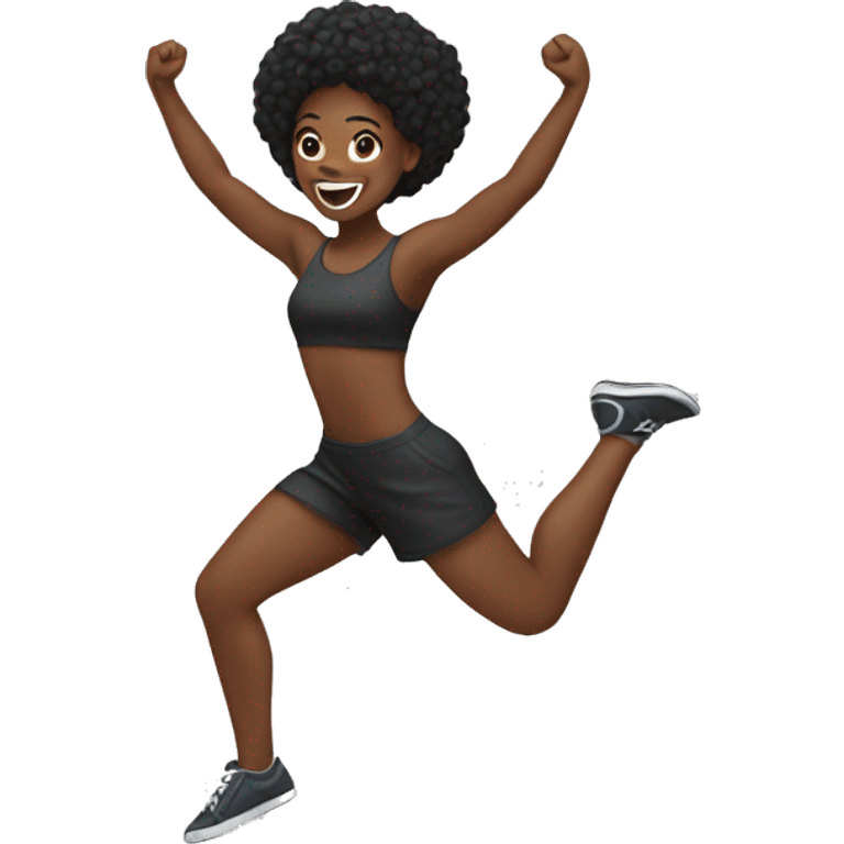 black woman doing cartwheels emoji