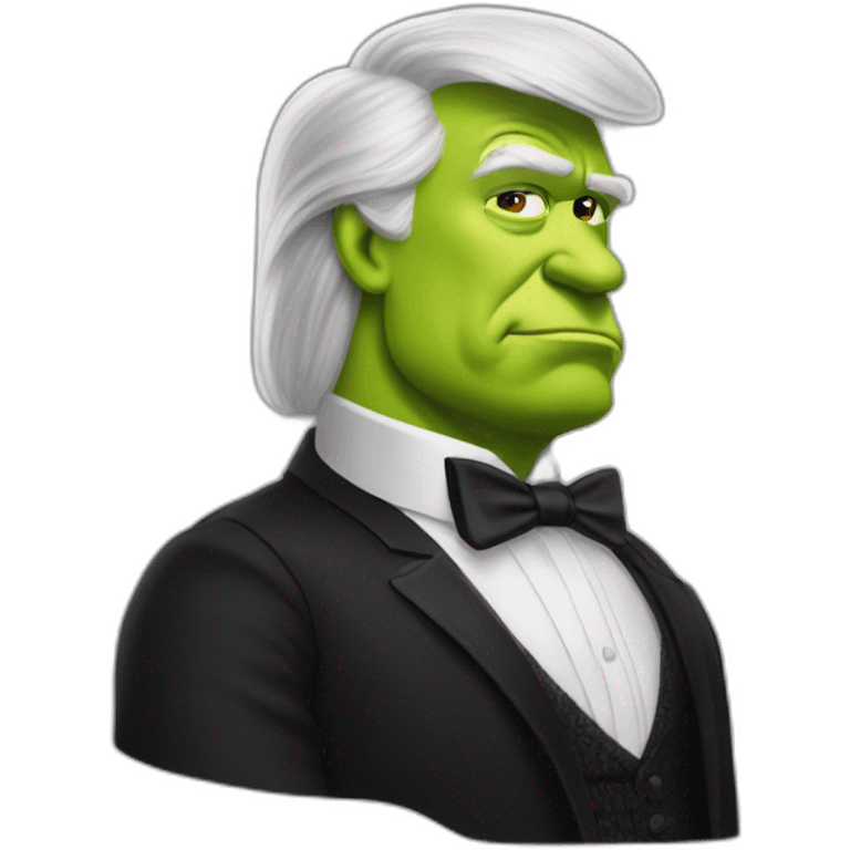 Trump qui sert la main de shreks emoji