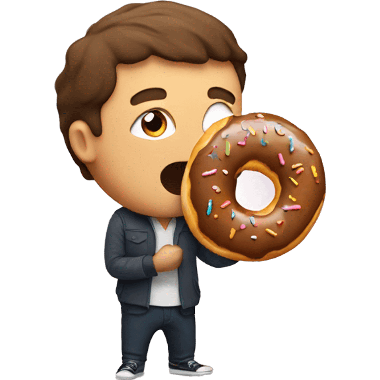 him eating a donut emoji