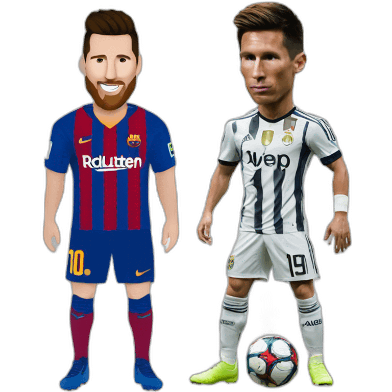 Messi agenouille devant Cr7 emoji