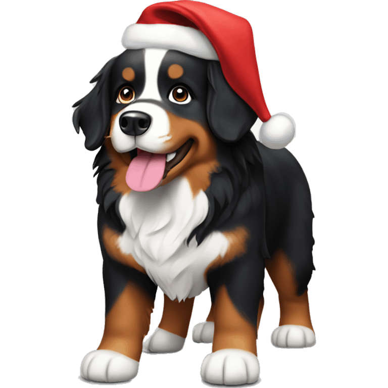 cute Bernese dog in christmas time  emoji