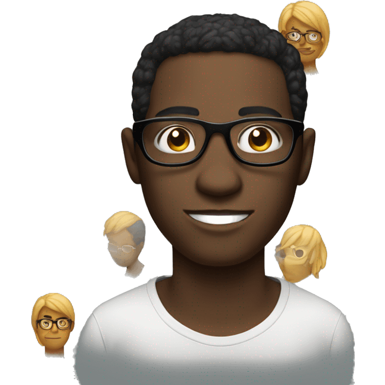 20 year old slim black guy with eyeglsses. emoji