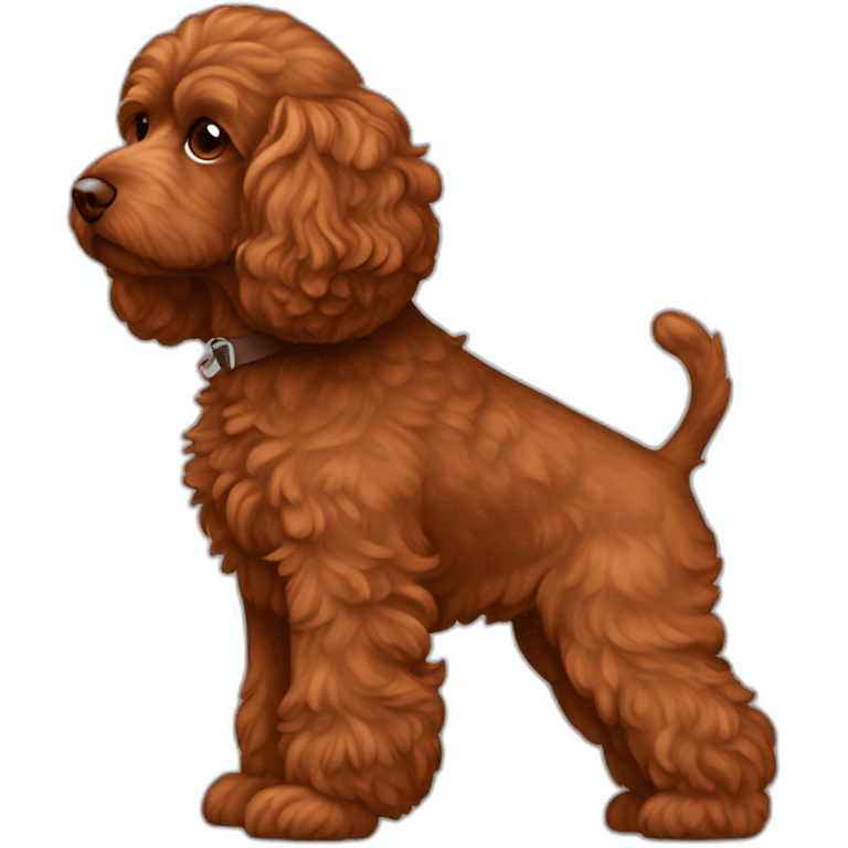 Reddish brown cockapoo from the side full body emoji