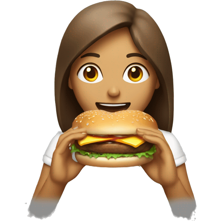 chica comiendo hamburguesa emoji