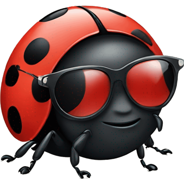 Ladybug wearing sunglasses emoji