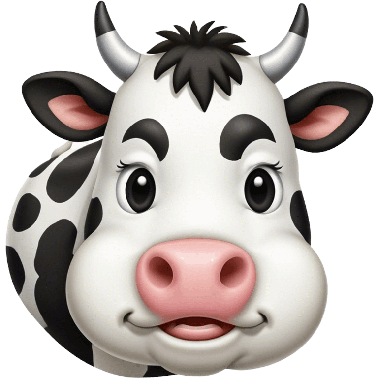 cow with funny face emoji