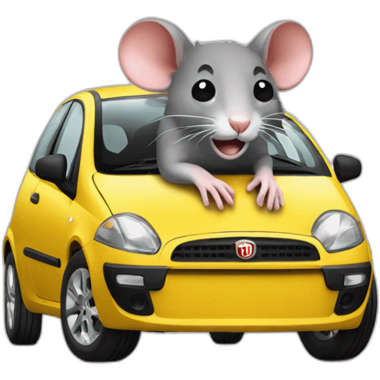 Rat with fiat punto emoji