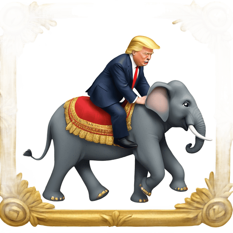 Donald Trump Riding An Elephant  emoji