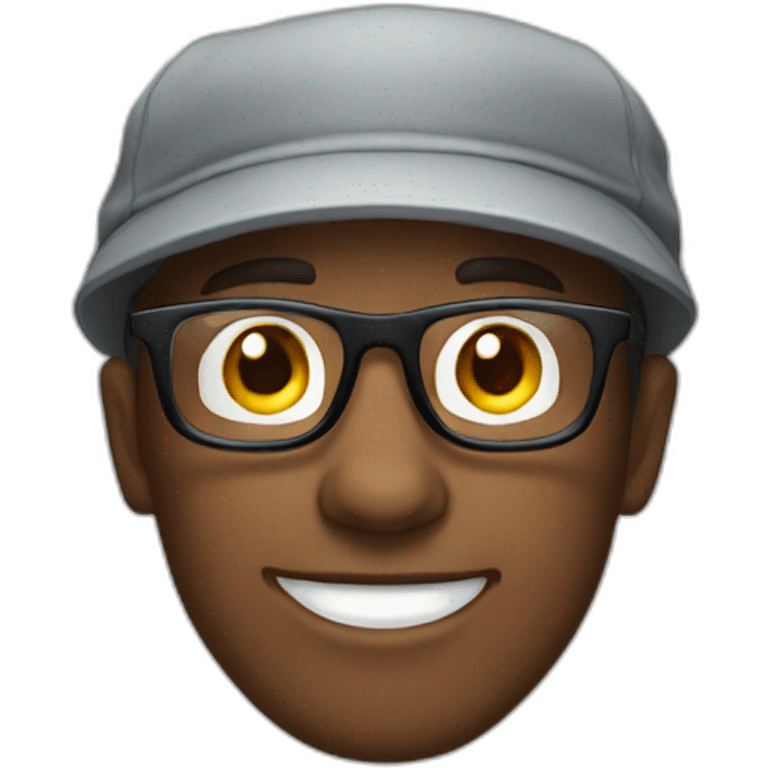 man with glasses and cap emoji