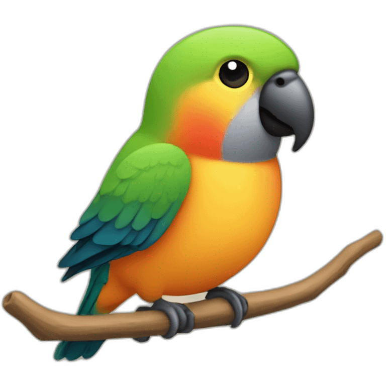 Lovebird fisher with black head emoji