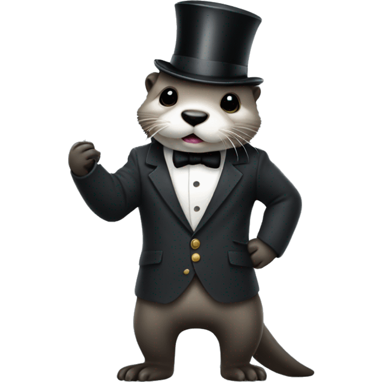 Otter dressed as monopoly man emoji