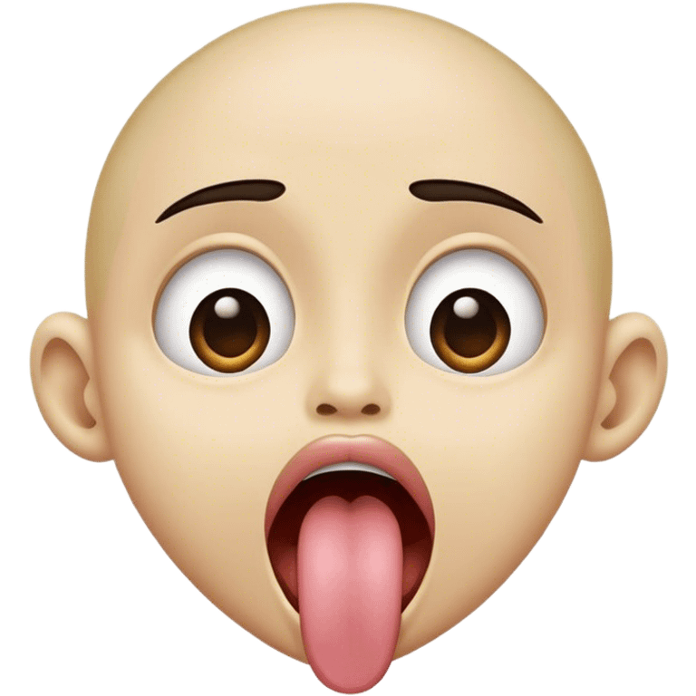 Persona con los ojos grandes la boca abierta y la lengua colgando  emoji