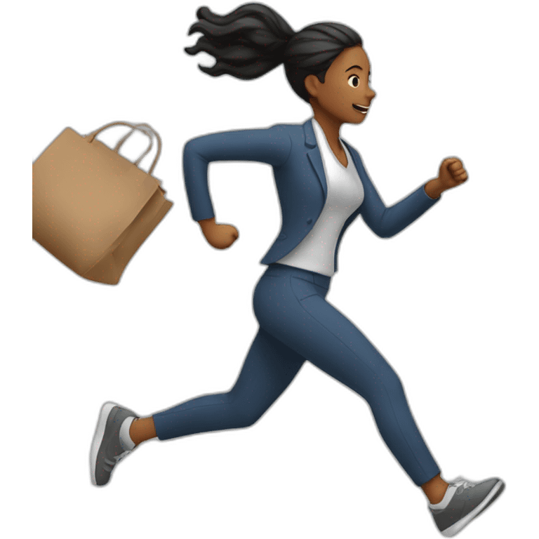 woman running to work emoji