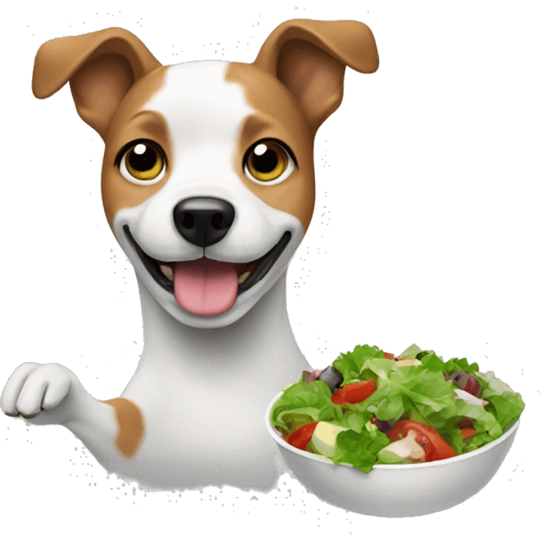 Dog eating a salad emoji