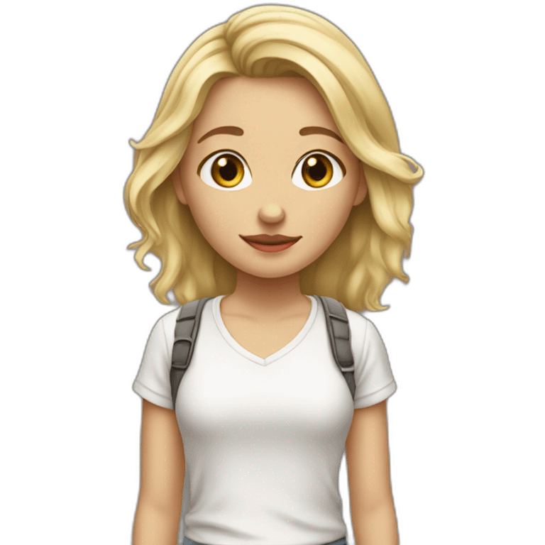 French dirty blonde teenage girl emoji