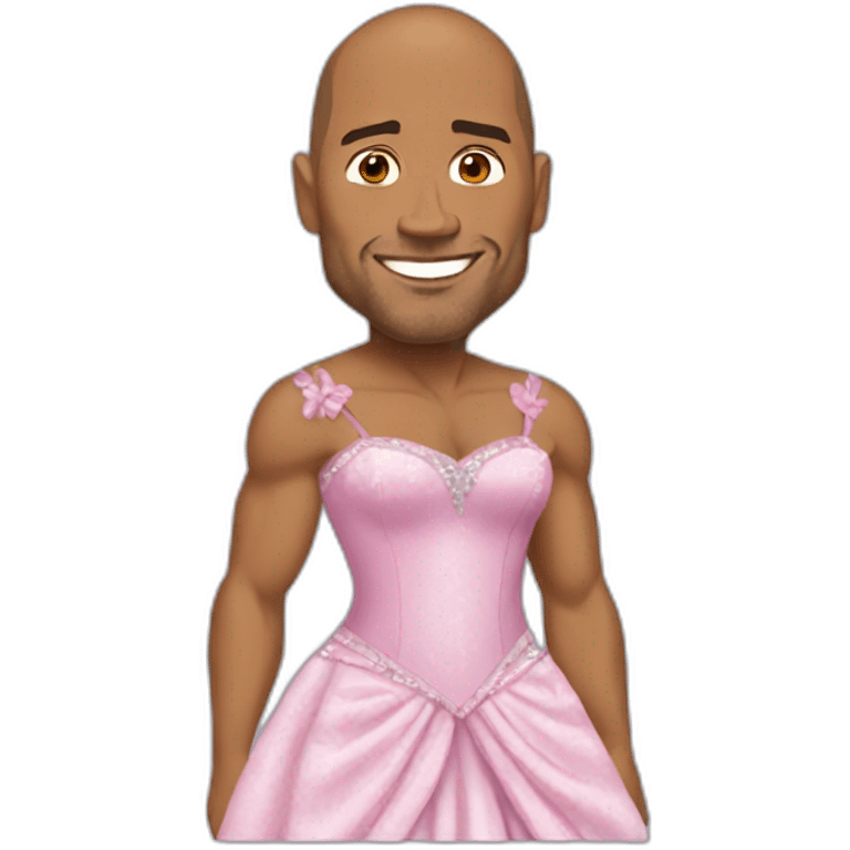 Dwayne Johnson with a princess dress emoji