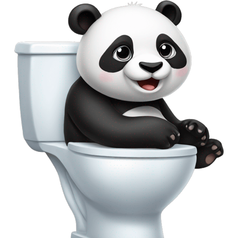 Panda on toilet emoji