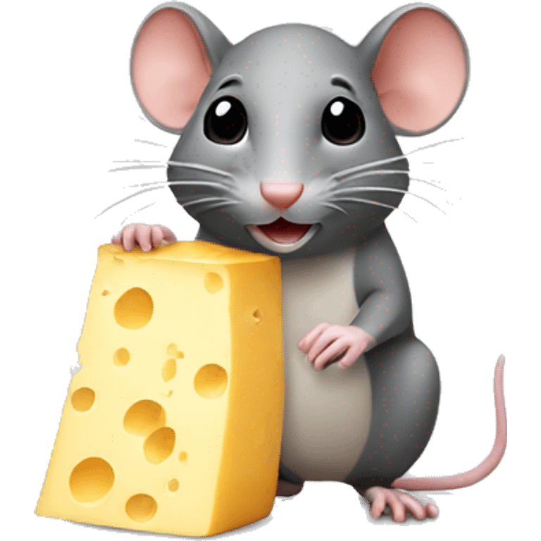 Rat with cheese emoji