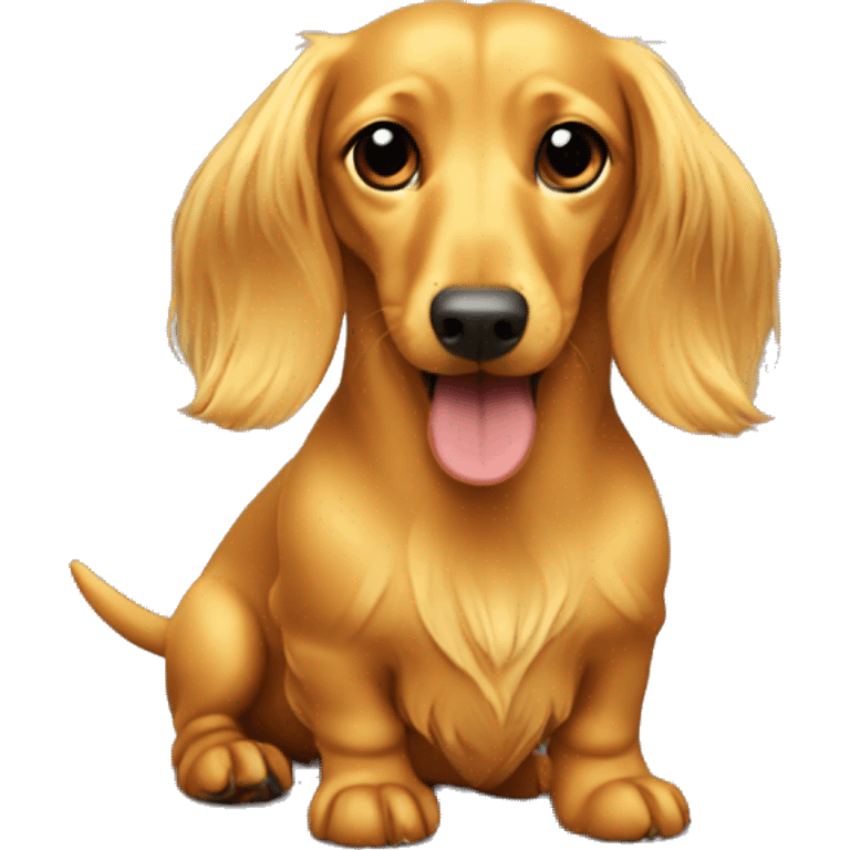 Yellow colored dachshund with long hair emoji