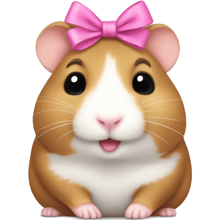 Brown hamster with a pink bow  emoji