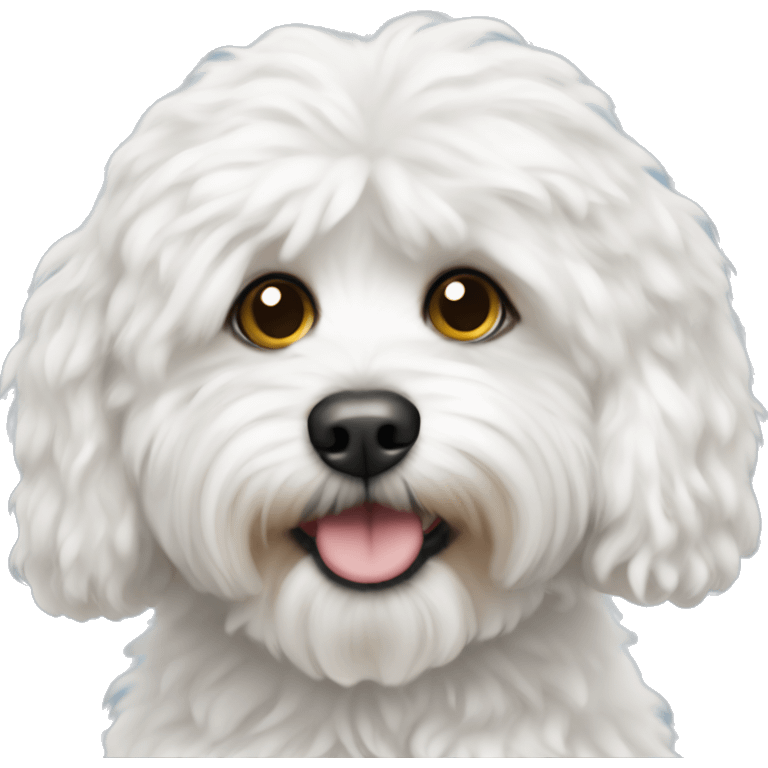 white fluffy cavapoo emoji