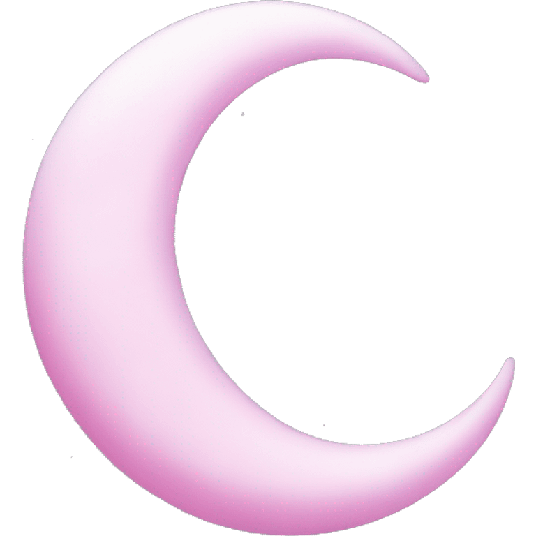 Pink crescent moon with sparkly white clouds emoji