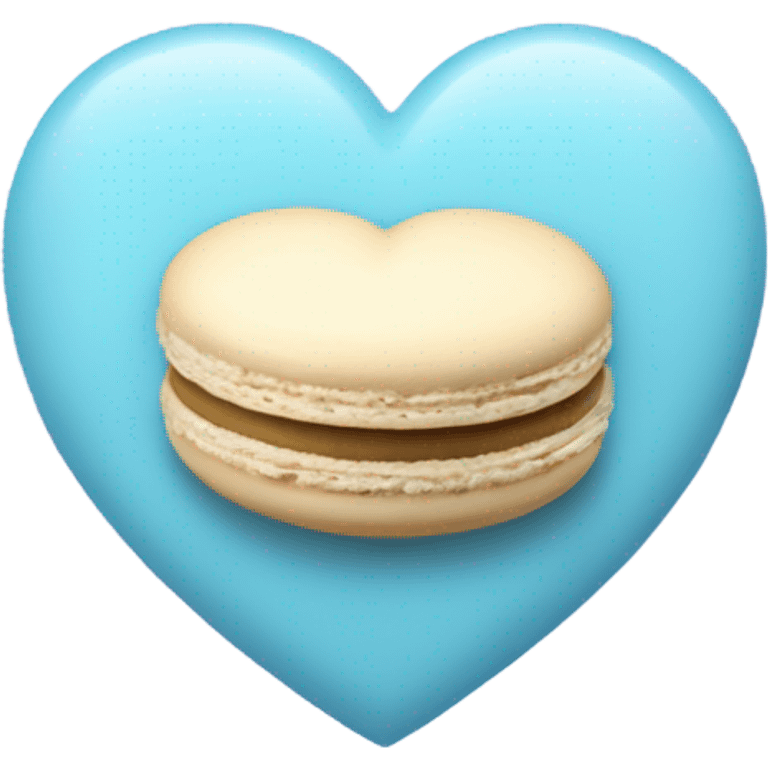 Light blue macaroon in shape of heart  emoji