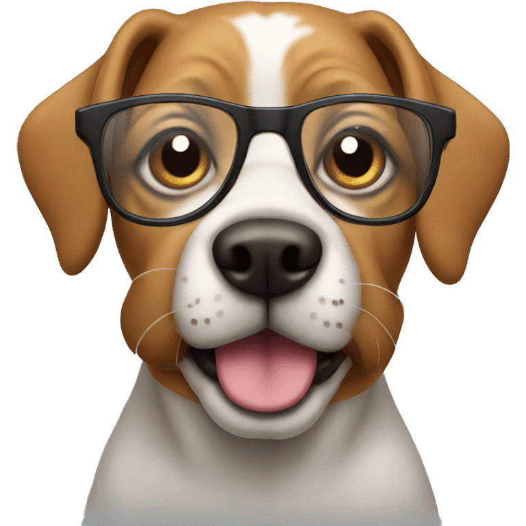 Dog wearing glasses emoji