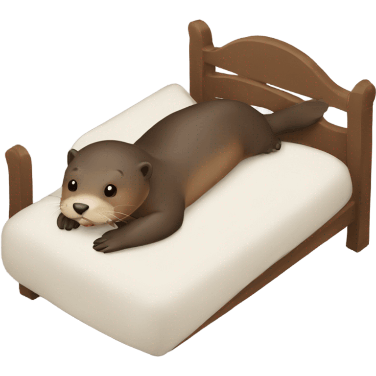 Otter in a bed emoji