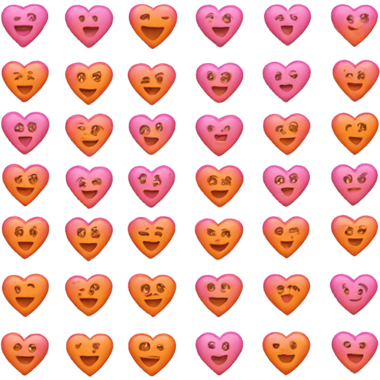 Heart with cute orange cool pink  emoji