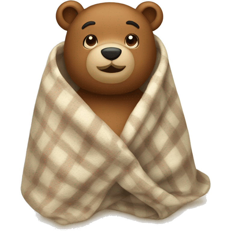 bear cozy in blanket emoji