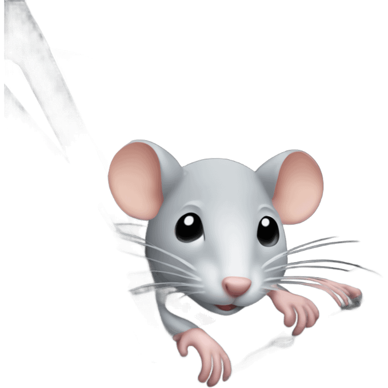 A rat in the engine of a car emoji