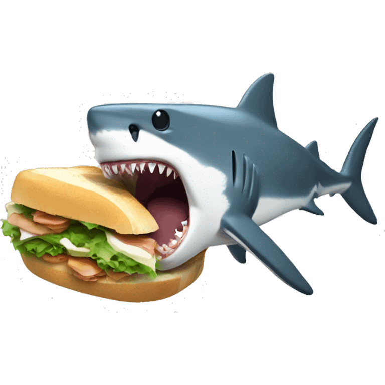 Shark eating a sandwich emoji