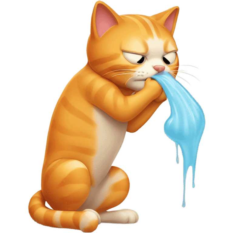 Orange cat vomiting  emoji