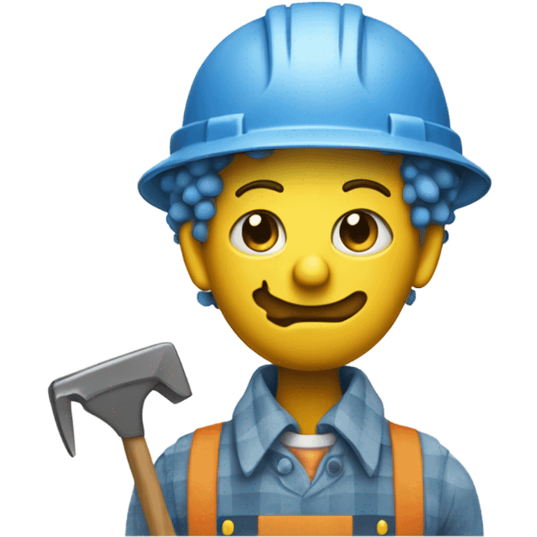 Sad clown working construction emoji