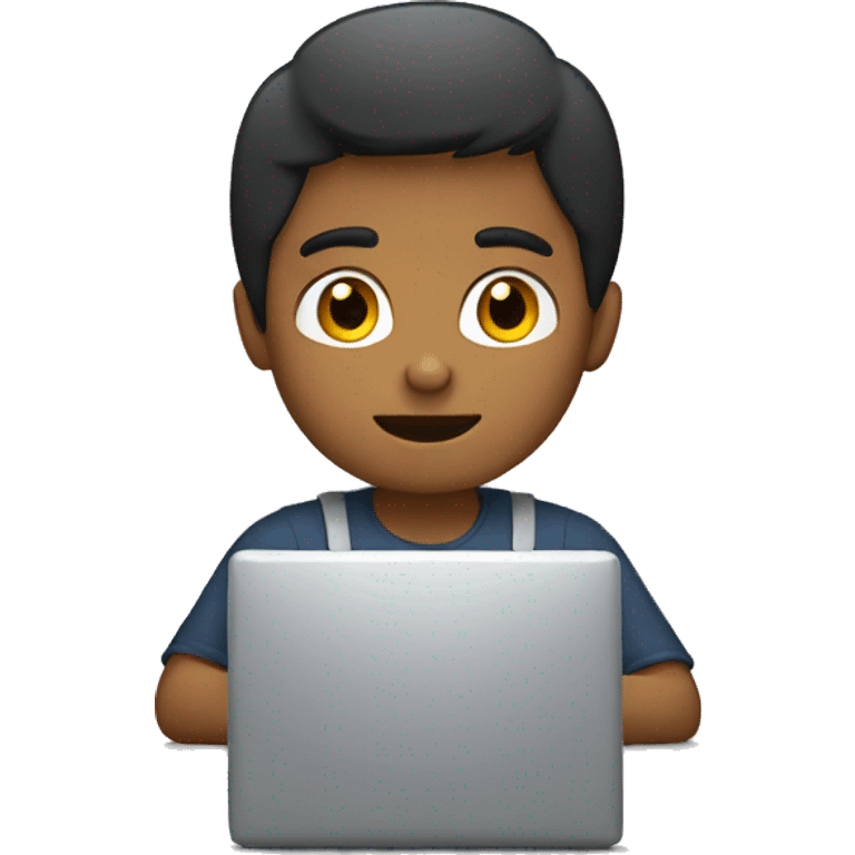 a boy work in computer emoji