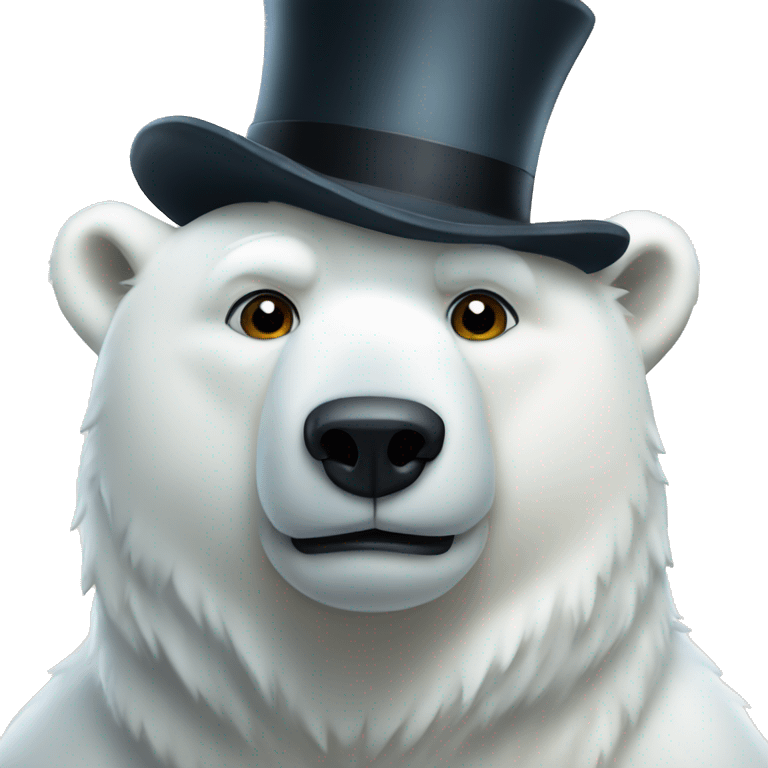 polar bear with a tophat emoji