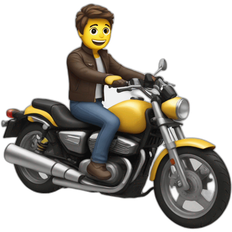 Chat sur une moto emoji