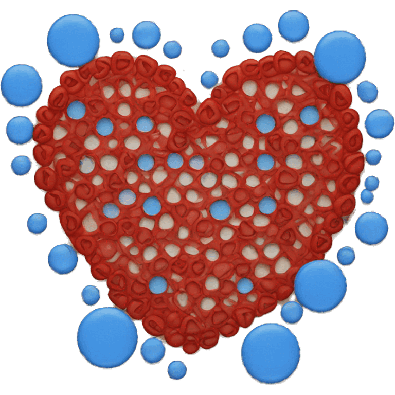 red heart with 5 circle  blue around emoji