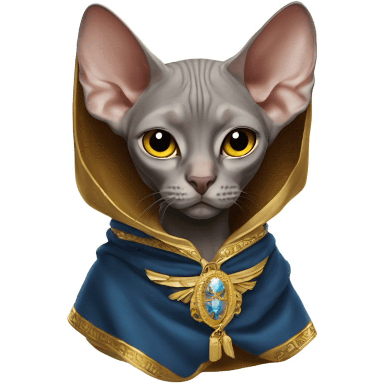 Pimp sphinx cat with a royal cloak  emoji